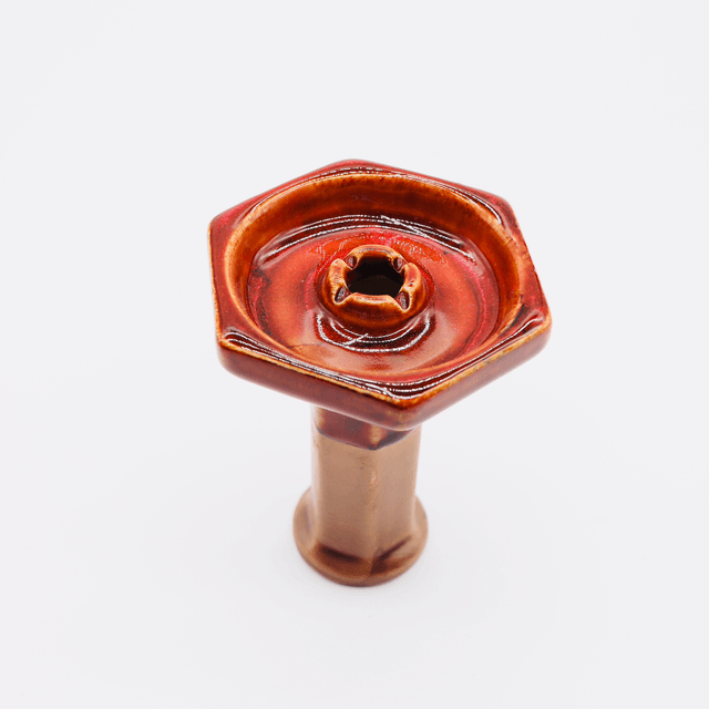Hexagonal Glazed Shisha Bowl – Unique Handcrafted Design