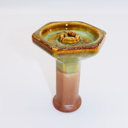HEXAGONAL GLAZED SHISHA HOOKAH HEAD / BOWL