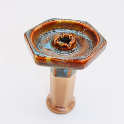 HEXAGONAL GLAZED SHISHA HOOKAH HEAD / BOWL