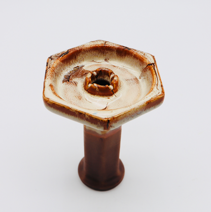HEXAGONAL GLAZED SHISHA HOOKAH HEAD / BOWL