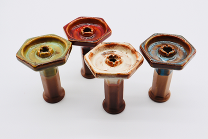 HEXAGONAL GLAZED SHISHA HOOKAH HEAD / BOWL