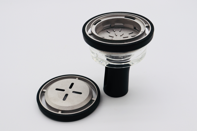 PREMIUM GLASS SHISHA HOOKAH HEAD / BOWL WITH HEAT MANAGEMENT SYSTEM.