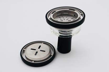 PREMIUM GLASS SHISHA HOOKAH HEAD / BOWL WITH HEAT MANAGEMENT SYSTEM.