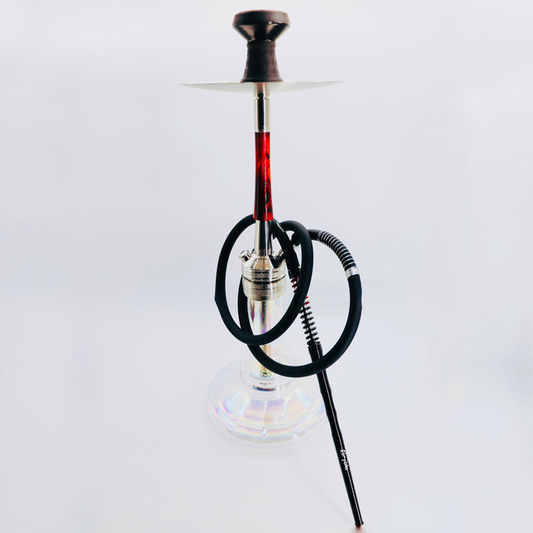 ZIRYAB HOOKAH SHISHA PIPE ♦️– RED TRANSPARENT EDITION.